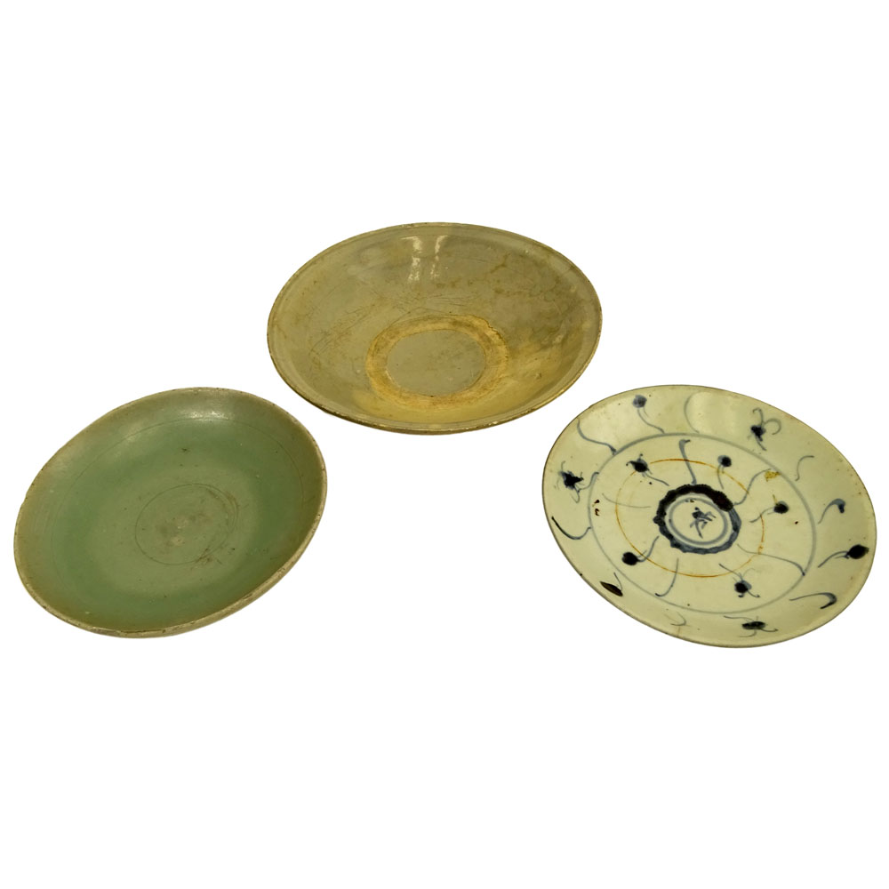 Three (3) Piece Antique Chinese Celadon Bowls
