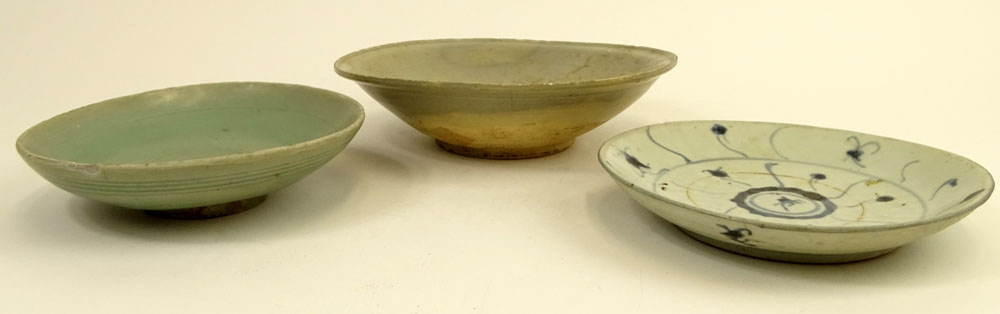 Three (3) Piece Antique Chinese Celadon Bowls