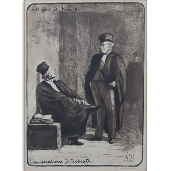 Honoré Daumier, French (1808-1879) Lithograph "Conversation d'Avocats"