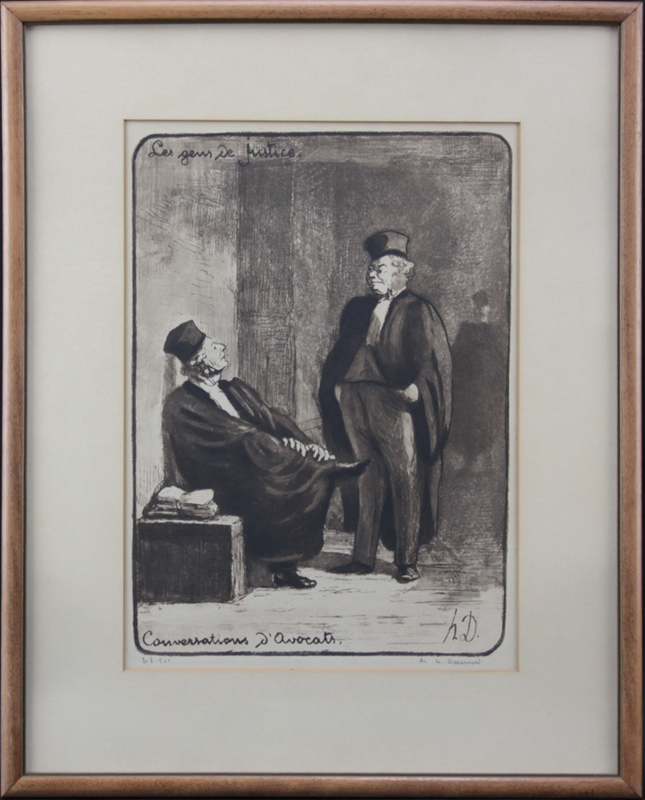 Honoré Daumier, French (1808-1879) Lithograph "Conversation d'Avocats"