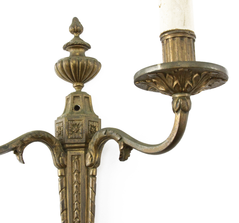 19/20th Century Gilt Bronze 2-Arm Wall Sconces