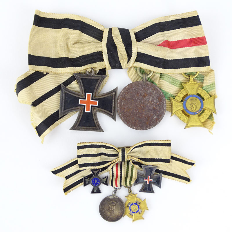 Collection of Saxon 1870-1871 Medals of Distinction on Grosgrain Ribbons