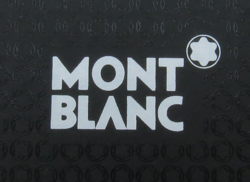 Mont Blanc Black Leather and Silver Tone Ink Blotter