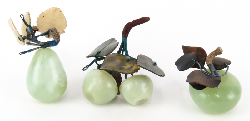 Six (6) 20th Century Chinese Hardstone Models of Fruits