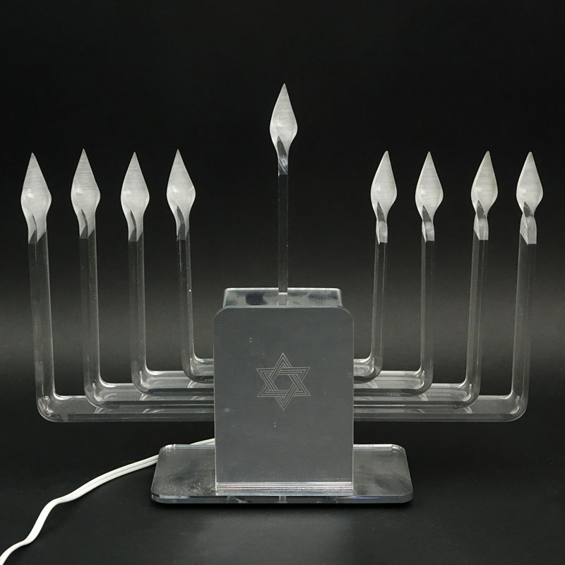 Contemporary Lucite Electric Menorah