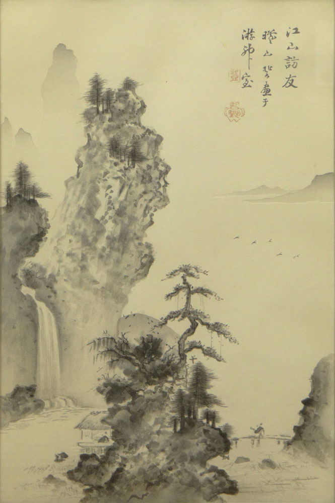 Chinese Ink and Wash on Paper "Mountain Landscape"