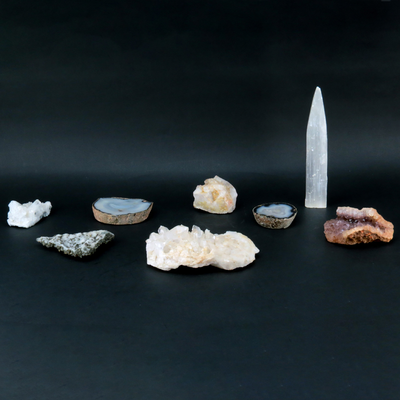 Grouping of Eight (8)  Assorted Quartz and Agate Geodes