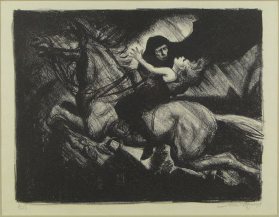 Albert Edward Sterner American (1863-1946) Lithograph "Der Erlkönig" Circa 1931