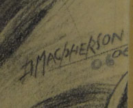 D. MacPherson Pencil, Charcoal and Heightener "Two Queens in Open Carriage" 