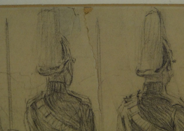 D. MacPherson Pencil, Charcoal and Heightener "Two Queens in Open Carriage" 