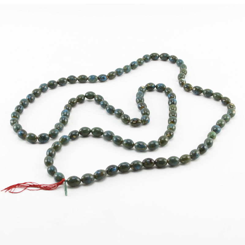 Long Strand Glazed Ceramic Bead Necklace