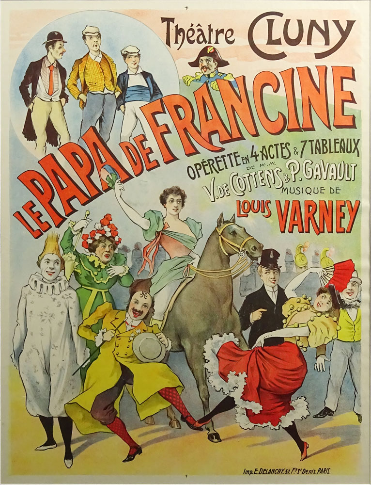 Alfred Choubrac, French (1853-1902) Poster "Le Papa De Francine" Unsigned