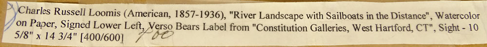 Charles Russell Loomis, American (1857-1936) Watercolor on Paper "Lakeshore"