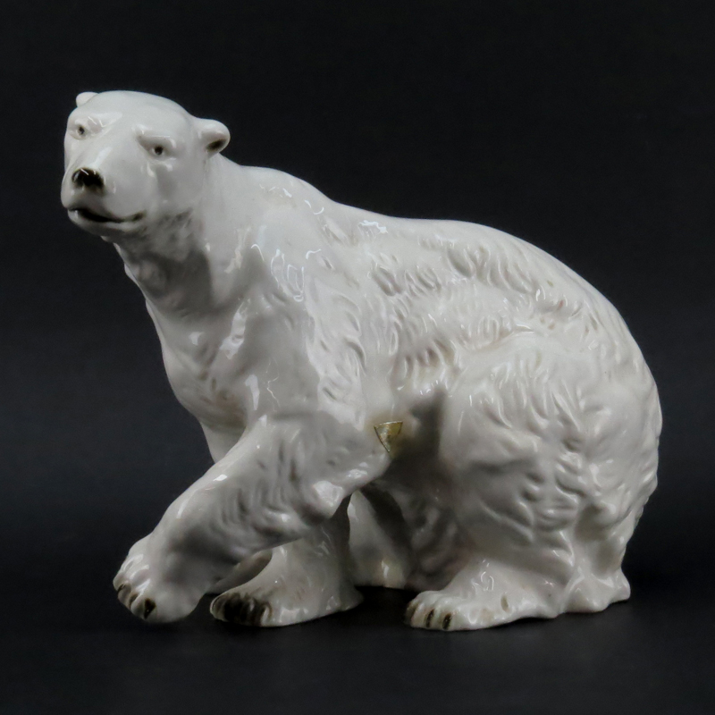 Royal Dux Porcelain Polar Bear Figurine