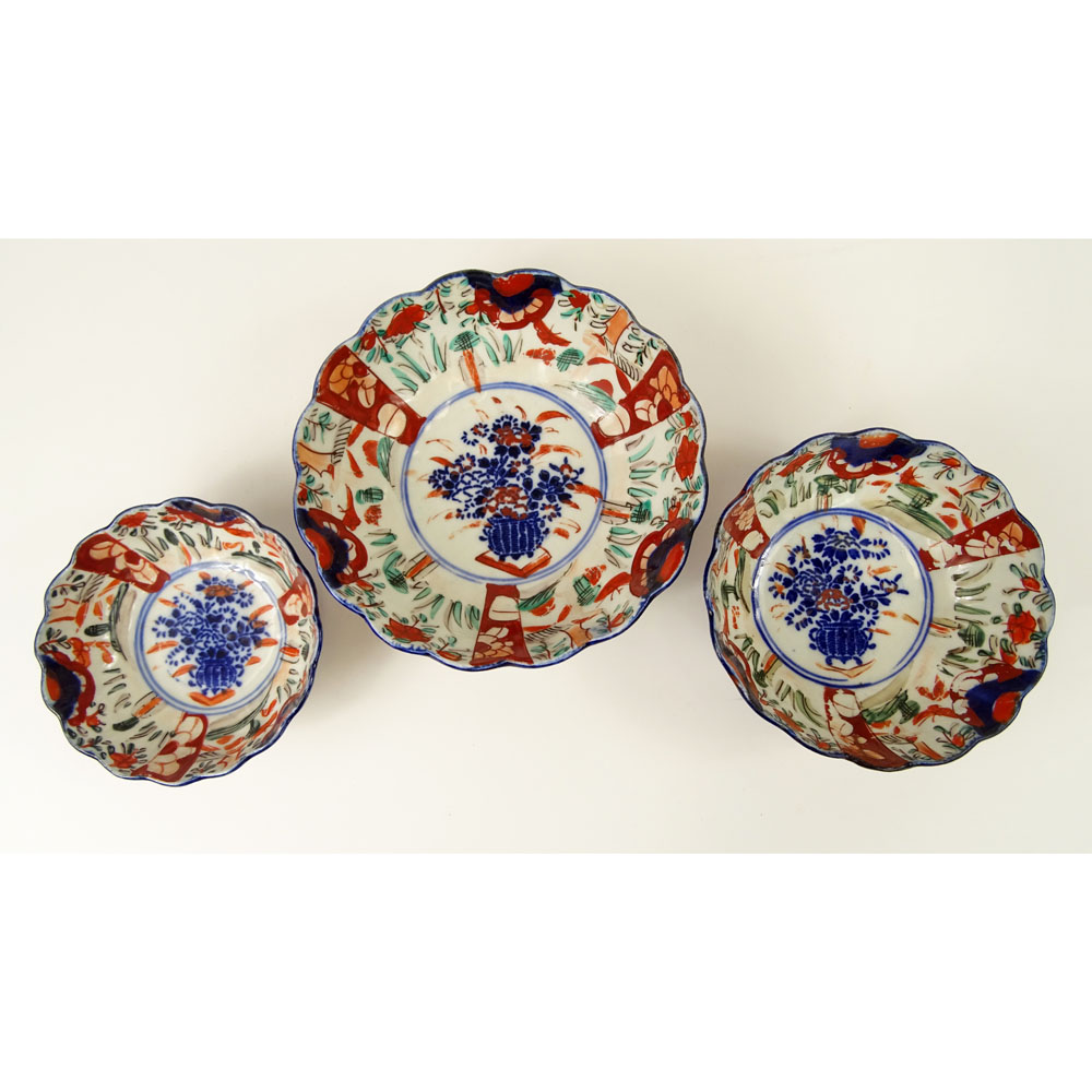 Set of Three (3) Japanese Imari Porcelain Bowls