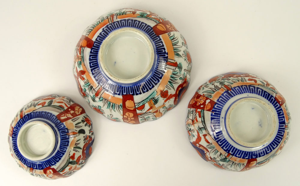 Set of Three (3) Japanese Imari Porcelain Bowls