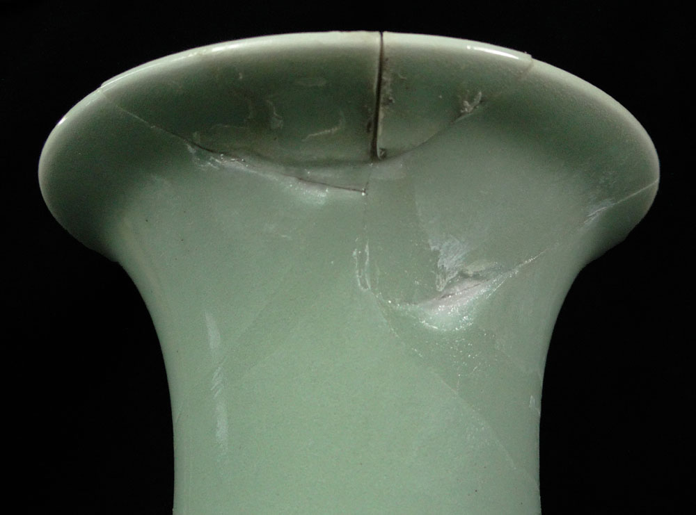 Chinese Blue Decorated Celadon Porcelain Bottle Vase