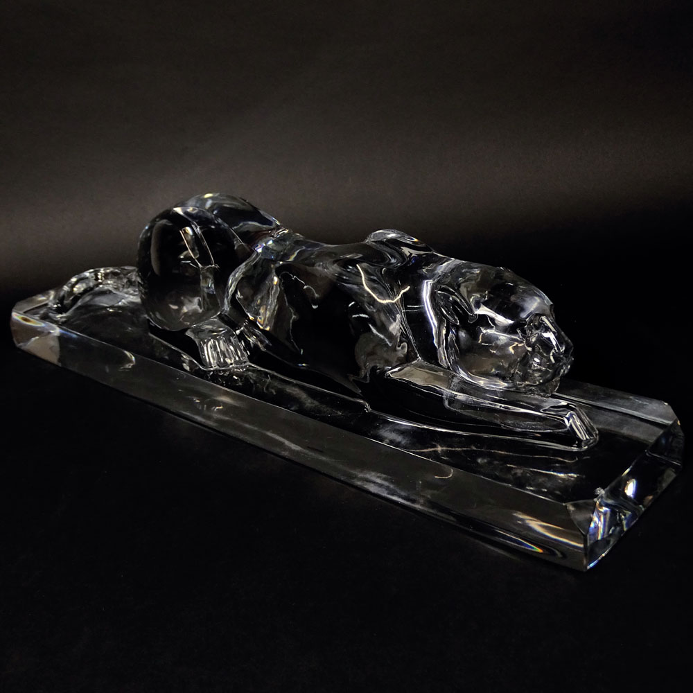 Baccarat Heritage Crystal Panther On Base