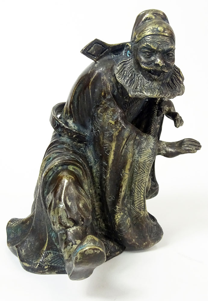 Chinese Ming style Bronze Sculpture,  Man with Beard