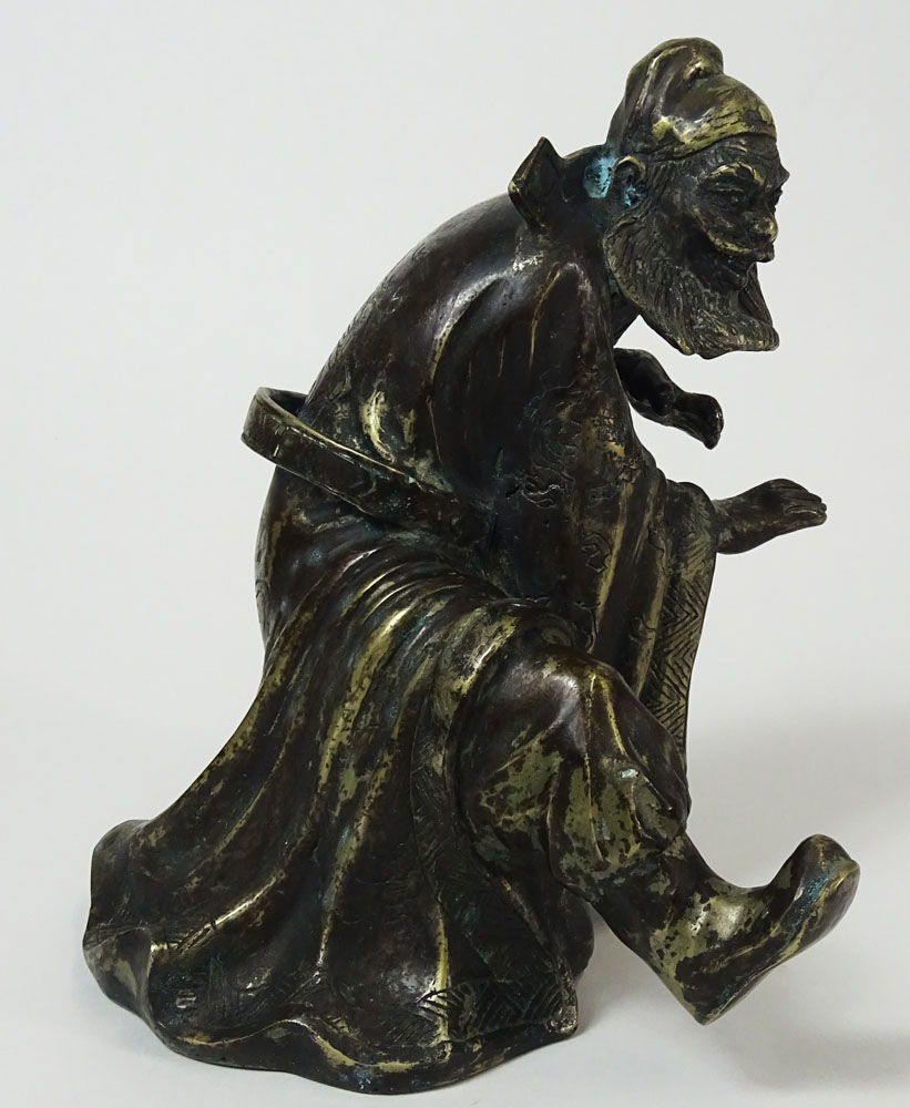 Chinese Ming style Bronze Sculpture,  Man with Beard