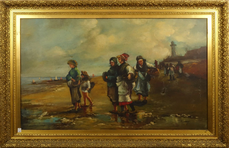 After: John Singer Sargent Oil on canvas "Oyster Gatherers of Cancale"