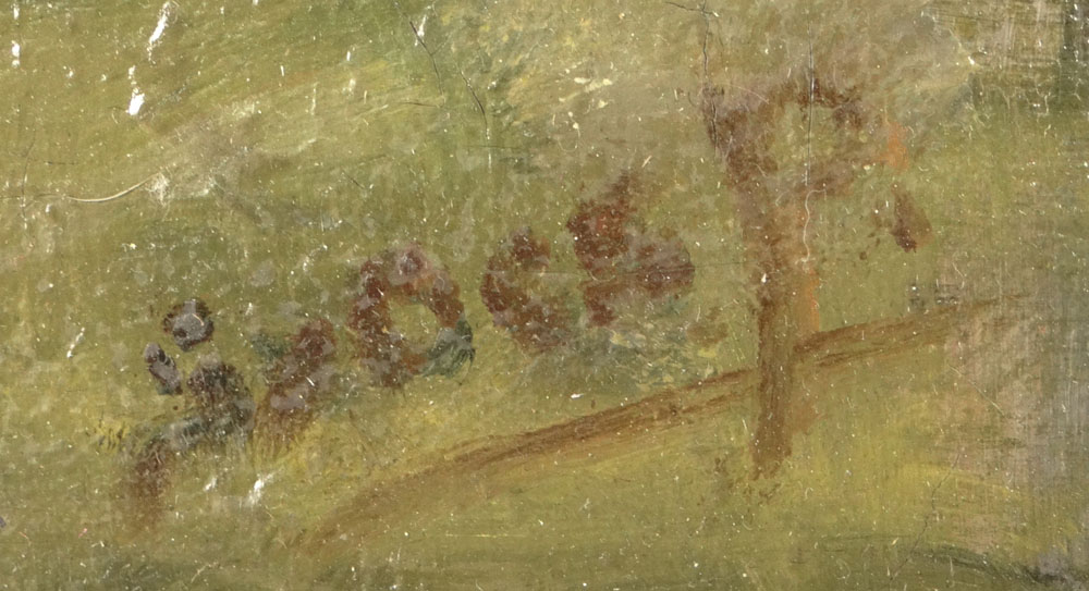 20th Century Continental School Oil on Board "Landscape with Barn" Possibly Russian