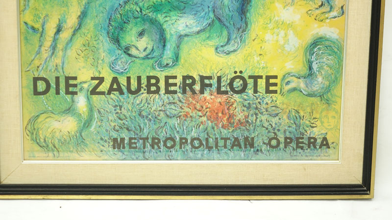 After: Marc Chagall, Russian/French (1887-1985) "Die Zauberfote, 1967" Metropolitan Opera Color Lithograph on Paper. 