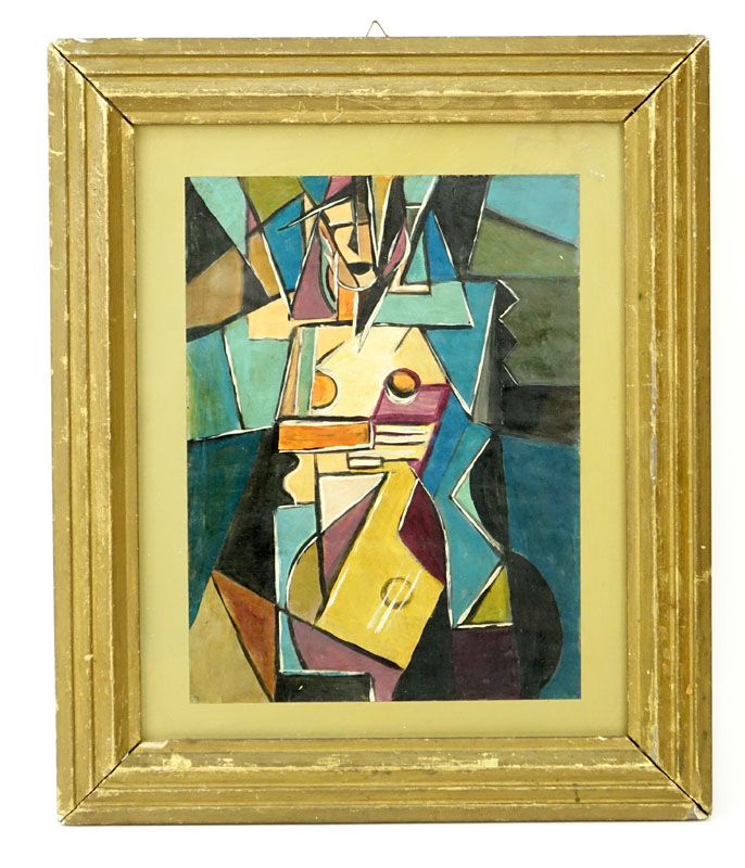 1930's Russian School Gouache On Paper "Cubist Composition".