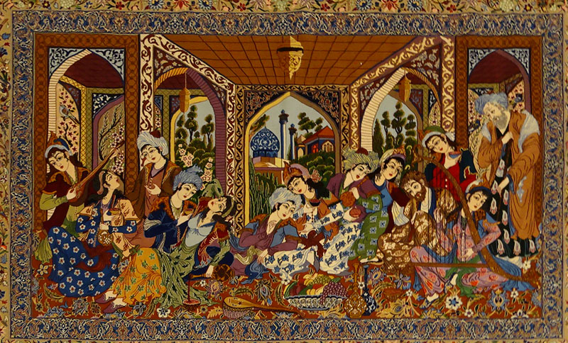 20th Century Persian Isfahan Silk and Wool Rug