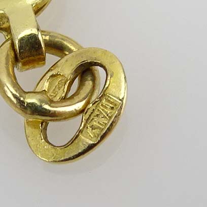 Vintage 14 Karat Yellow Gold Link Bracelet and Vintage 10 Karat Yellow Gold Link Bracelet with Heart Locket Clasp.