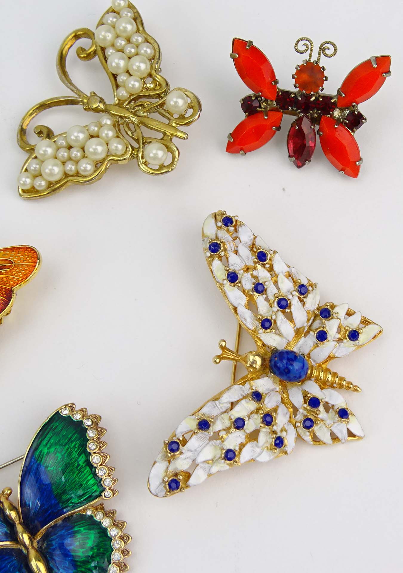 Collection of Seventeen (17) Fashion Butterfly Brooches variously with enamel and faux gem stones.