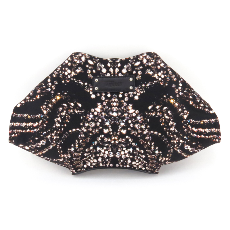 Alexander McQueen De-Manta Diamond Printed Satin Clutch Bag.