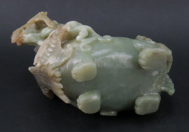 A 19/20th Century Carved Jade Figural Vase.