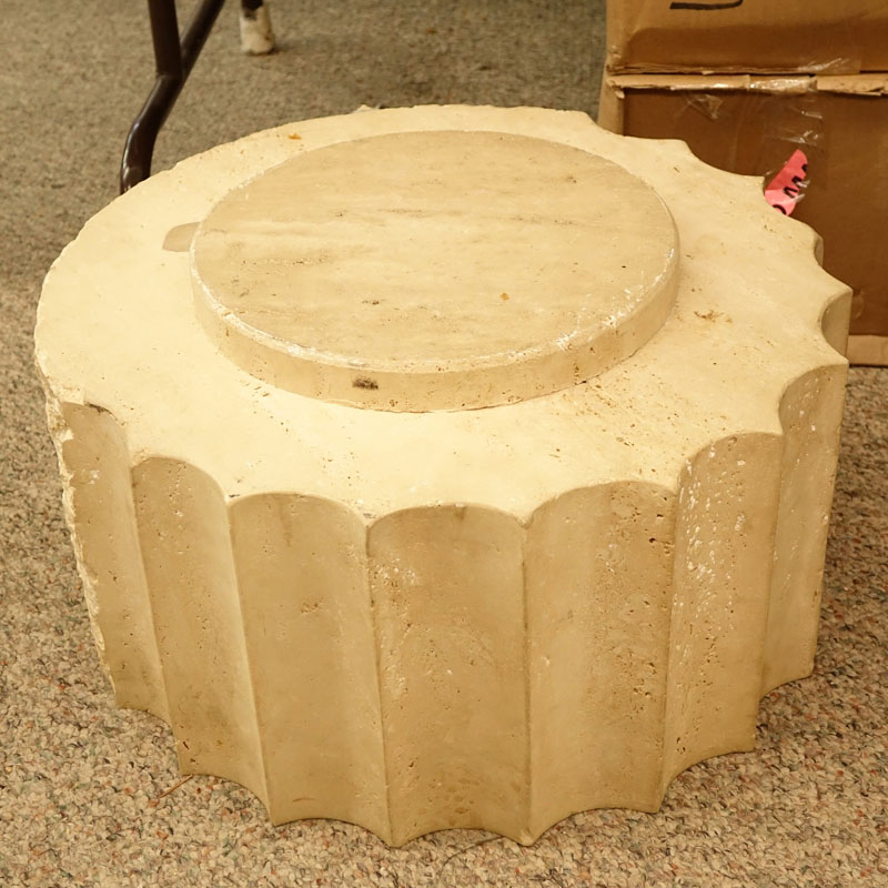 Large Carved Stoneware Base.