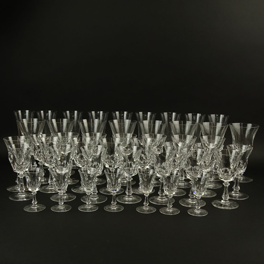 Set of Forty Four (44) Val St Lambert "Senlis" Crystal Glasses. 