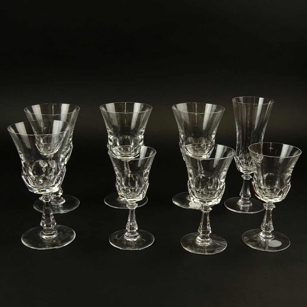 Set of Forty Four (44) Val St Lambert "Senlis" Crystal Glasses. 