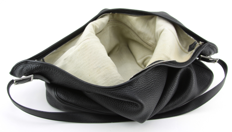 Hermès Black Clemence Leather Massai Bag.