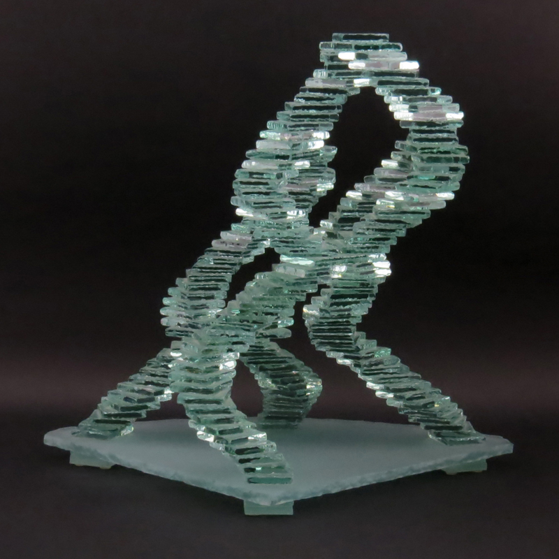 David Litt (20th C.) Art Deco Glass Sculpture.