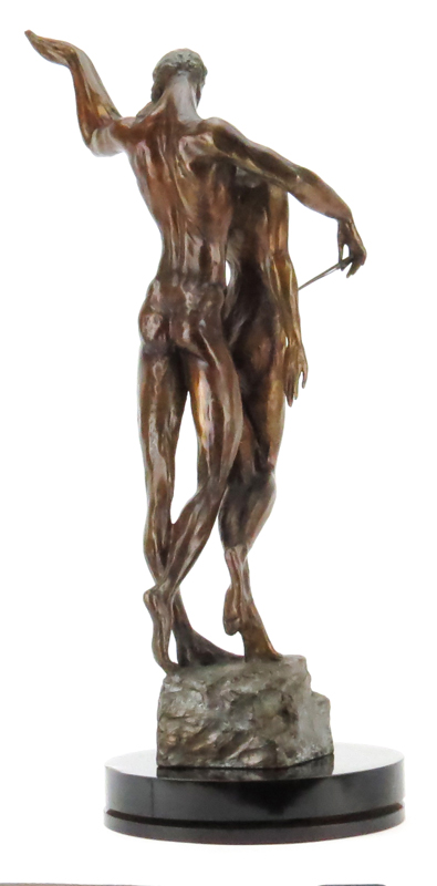 Misha Frid, Russian (B. 1938) "The Cello Player" Artist Proof Bronze Sculpture on Rotating Base.