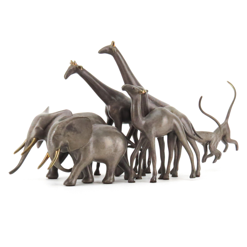 Loet Vanderveen, Dutch (1921) Limited Edition Bronze Sculpture "Noah's Ark".