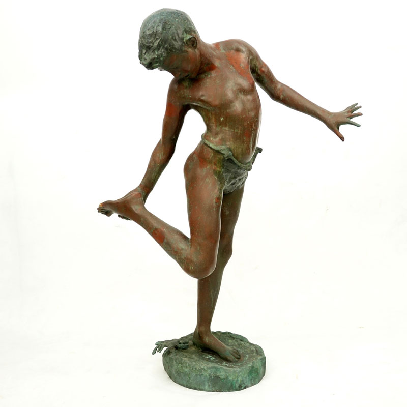 After: Annibale Delotto, Italian  (1877-1932) "Le Crabe" Bronze Sculpture.