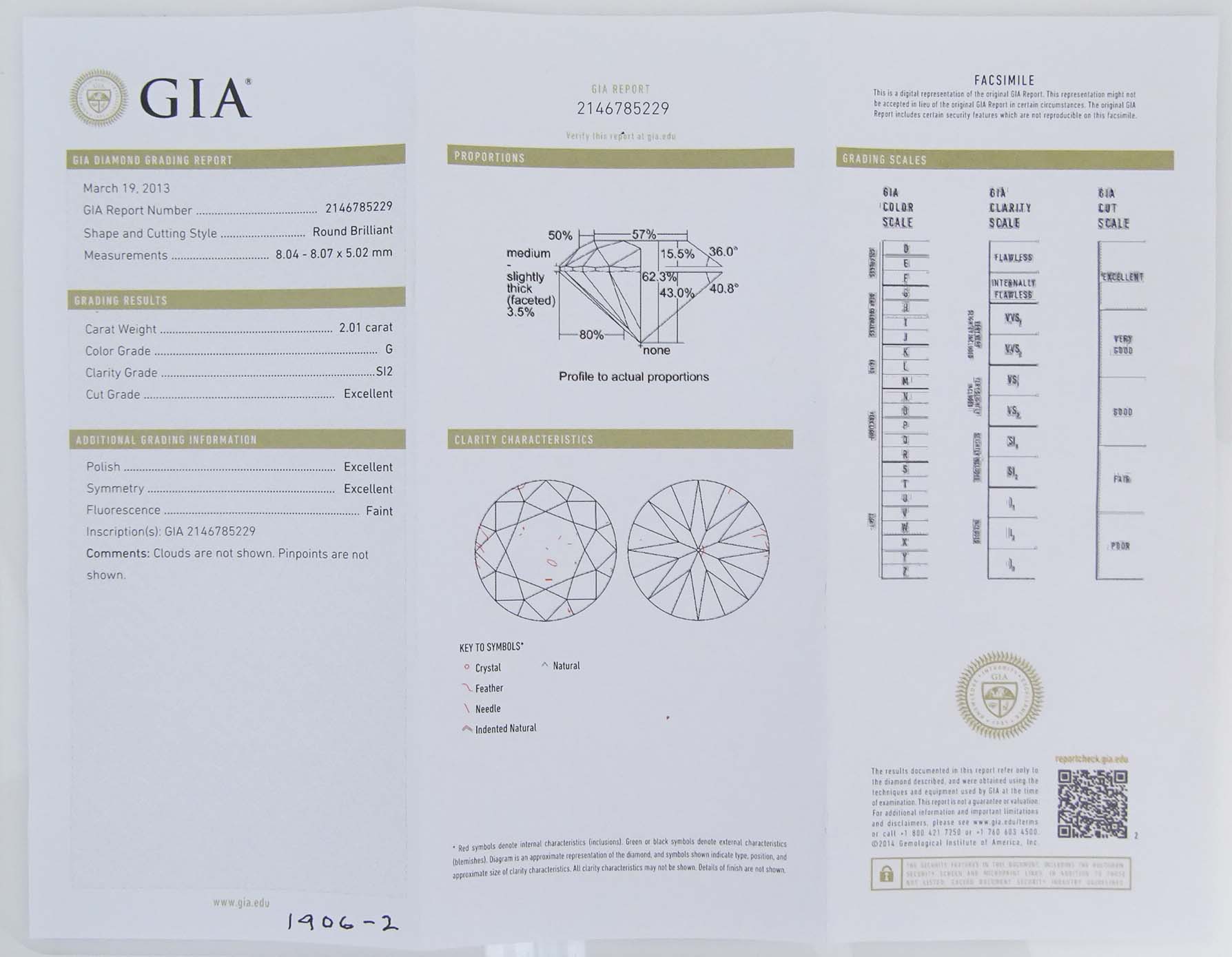 GIA Certified 4.04 Carat TW Round Brilliant Cut Diamond and 18 Karat White Gold Ear Studs.