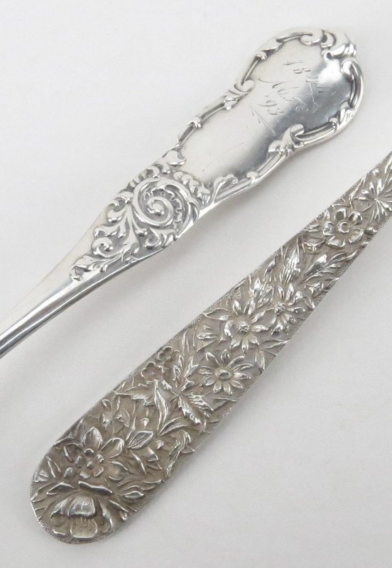 Grouping of Two (2) Repousse Sterling Silver Tableware.