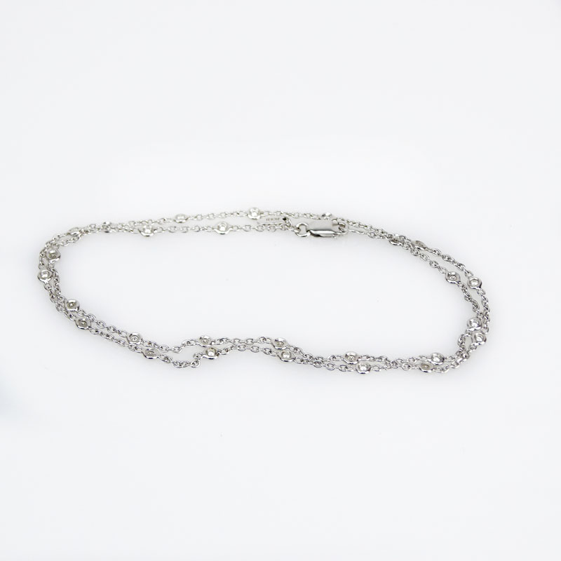 18 Karat White Gold Diamonds By The Yard Necklace.