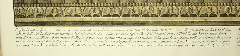 Two (2) Ornamental Frieze Engravings After Francesco Piranesi, Italian (born circa 1758-1810). 