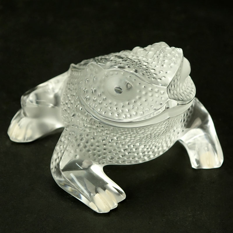 Lalique "Gregoire" Crystal Frog Figurine/Paperweight. 