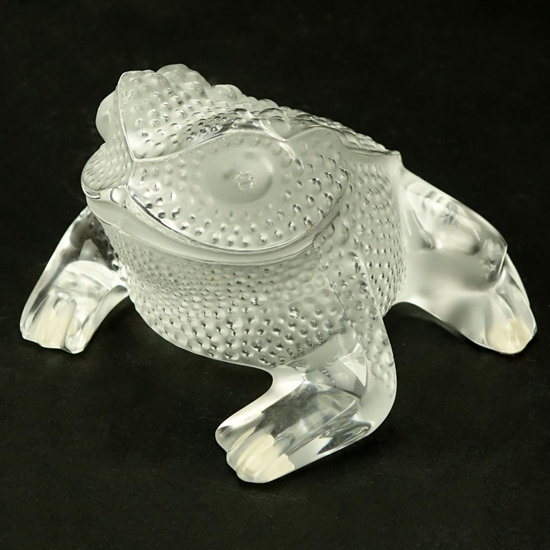 Lalique "Gregoire" Crystal Frog Figurine/Paperweight. 