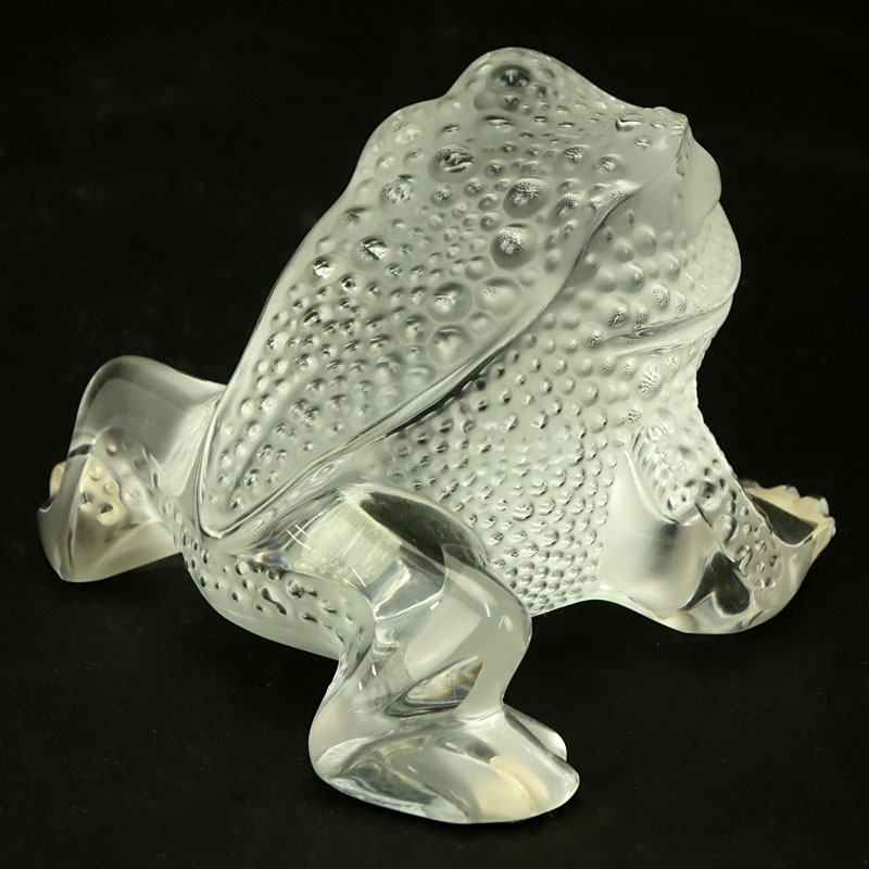 Lalique "Gregoire" Crystal Frog Figurine/Paperweight. 