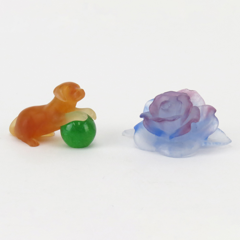 Grouping of Two (2) Daum Pate de Verre Figurines/Paperweights.