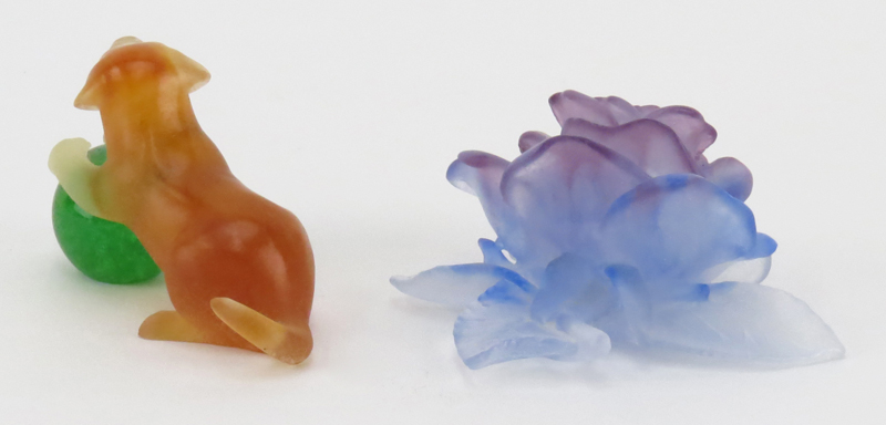 Grouping of Two (2) Daum Pate de Verre Figurines/Paperweights.